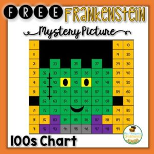 Free Halloween activity Frankenstein hundreds chart math. #math #halloween #frankenstein