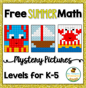 Free summer math mystery pictures.