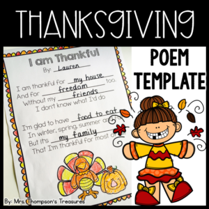 Free Thanksgiving poem template