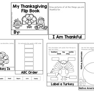 Thanksgiving writing flip book activity