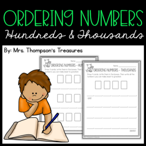 Practice making and ordering numbers in the hundreds and thousands with this easy to use template worksheet. #math