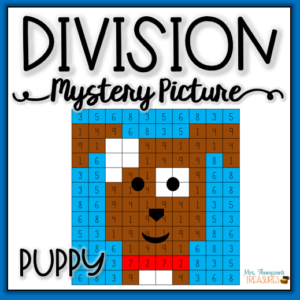 Fun division practice mystery picture puppy