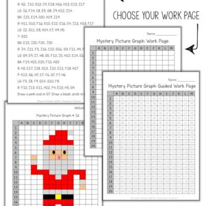 Christmas math activity Santa mystery picture coordinate graphing