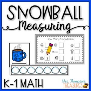 Snowball non standard unit measurement kindergarten math center