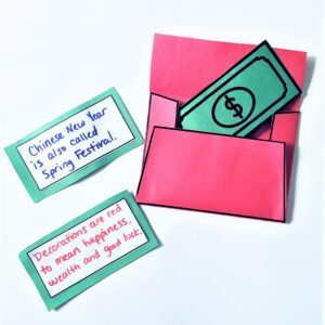 Free Chinese New Year red envelope and money craft