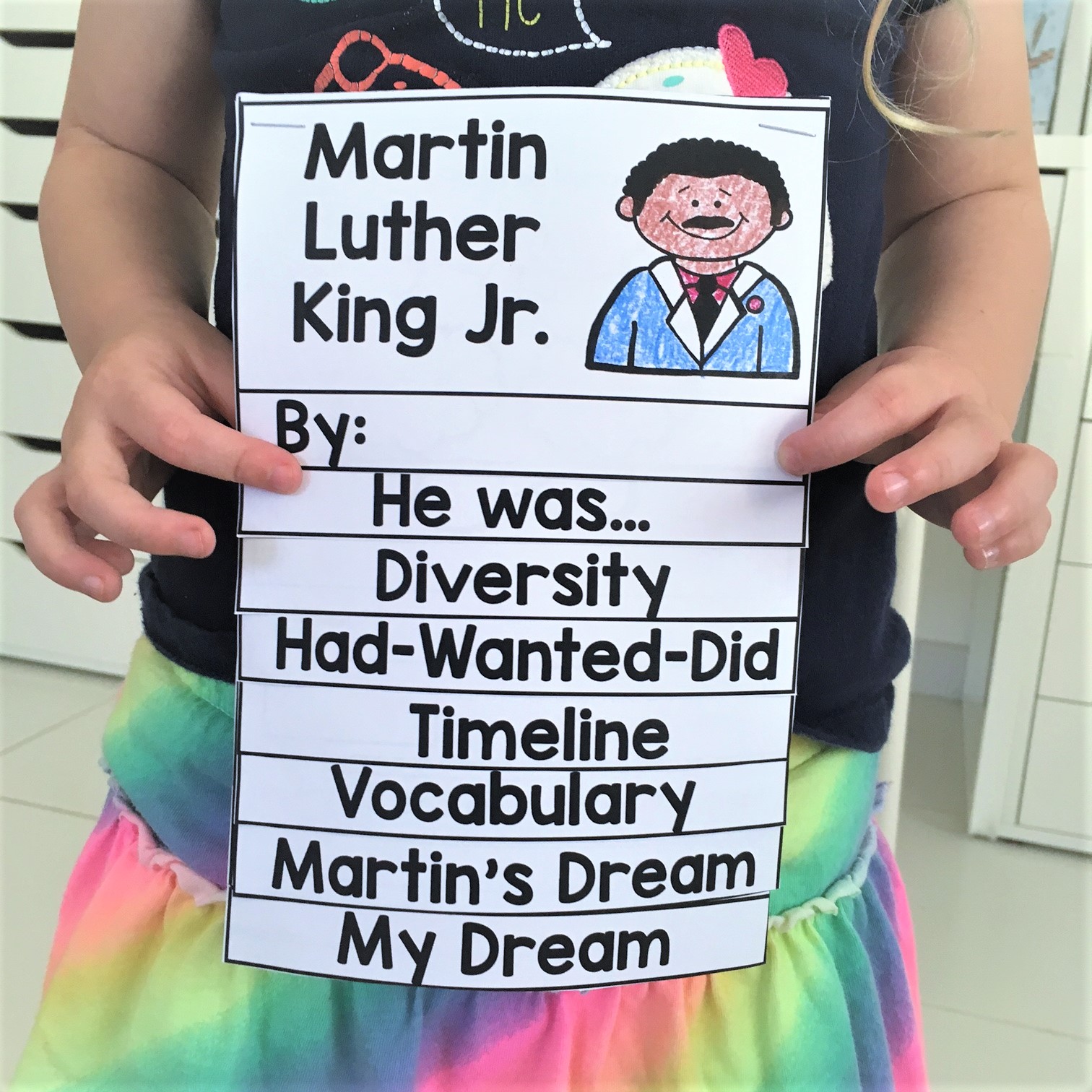 Free Martin Luther King Jr flip book activity