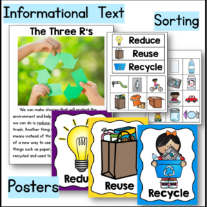 Fun activities for Earth Day to learn about the three r's: reduce, reuse, recycle.